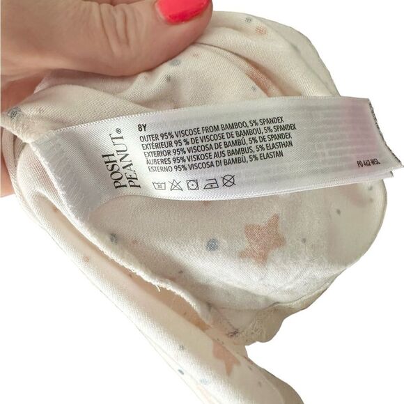 Posh Peanut Kids Cream Multi Star Print Long Sleeve Bamboo Pajama Set - Picture 9 of 9